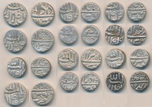 Akbar, Silver Rupee (12), Berar Mint, Ilahi type, complete set of twelve different months,