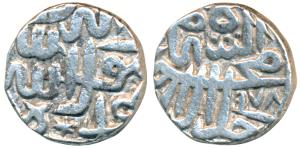 Akbar, Silver Tanka, 6.92g, without mint name, probably Mandu, a Malwa Issue (KM 75.2). Ve