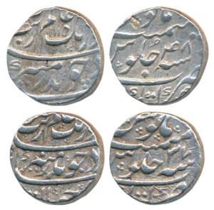 Aurangzeb, Silver Rupee (2), 11.69g, 11.62g, Katak Mint, AH 1115/48 and RY 37 (KM 300.50).