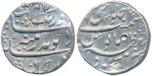 Aurangzeb, Silver rupee, 11.58g, Muazzamabad Mint, AH 1100/32, complete mint name on rev. 