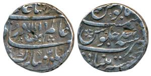 Shah Alam Bahadur, Silver Rupee, 11.14g, Khujista Bunyad Mint, AH 1119/Ahd, complete mint 