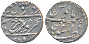 Farrukhsiyar, Silver Rupee, 11.54g, Azimabad Mint, AH 1126/RY6 (KM 377.13). About Extremel