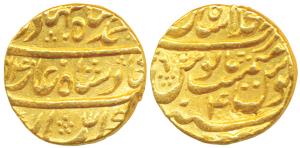 Ahmed Shah Bahadur, Gold Mohur, 10.95g, Dar al-Khilafat Shahjahanabad Mint, AH (11)64/4 (K