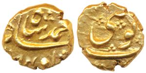 Guty Mint, Gold Pagoda, 2.71g, in the name of Muhammad Shah (M&W T1). Extremely Fine, Rare