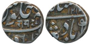 Ahmedabad Mint, Silver ½ Rupee, 5.67g, in the name of Shah Alam II, ‘Ram’ in Nagari, AH 12