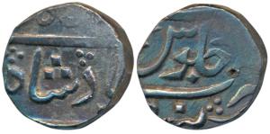 Sankheda Mint, Silver Rupee, 11.57g, in the name of Shah Alam II, sword as mint mark (of f