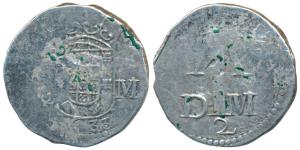 Goa, Filipe III (1621-1640 AD), Silver 2 Tangas, 6.06g, struck for Ceylon, obv. crowned ar