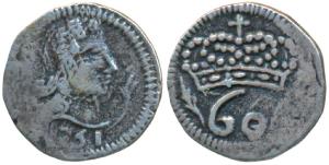 Goa, Jose I (1750-1777 AD), Silver Tanga / 60 Reis, 1.19g, obv. bust with date 1761 below,