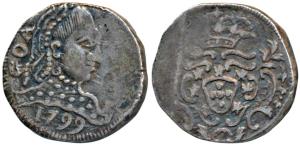 Goa, Maria I, Silver Rupia, 10.86g, 1799, obv. diademed head to right with date below, rev