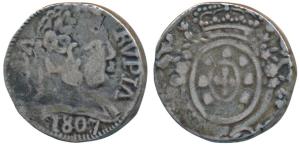 Goa, Joao VI as Regent (1799-1816 AD), Silver Rupia, 10.9g, 1807, obv. diademed head to ri