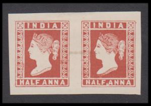 1889 Essay 1/2a, deep red pair on yellowish wove paper, (Spence #93) position 6/7, Fine.