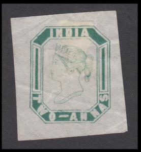 1890 Essay 2a, yellow green on yellowish pelure paper, Spence #29, position 2, hinge mark 