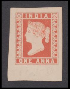 1894? Essay, 1a orange red on yellowish wove paper, Spence #52, position 6, fine.