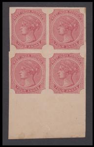 1866 India design as SG type 17, 4a, but in lake & inscribed "WEST INDIA POSTAGE" imperf b