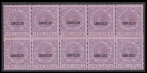 1861 Revenue QV 1a, blk/10, ovpt. "CANCELLED", Samuel Type 16, mint, repaired form back to