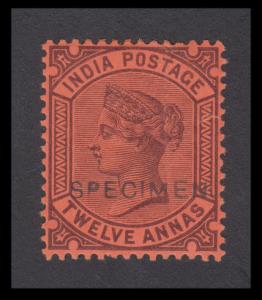 1882 Empire QV 12a, purple, SG 100, ovpt. "SPECIMEN" in black, mint, hinged, Fine, Scarce.