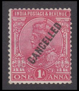 1911-22 KGV 1a, SG 159, ovpt. “CANCELLED” diagonally, MLH., Very Scarce, Fine.