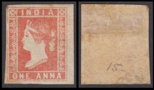 1854 1a red, die I, SG 12, imperf, unused without gum as issued, close to wide margins, ca