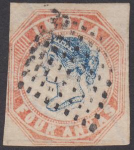 1854 4a, late 1st printing Head I, 2nd printing Head II Frame I with "54" type 4 neat canc