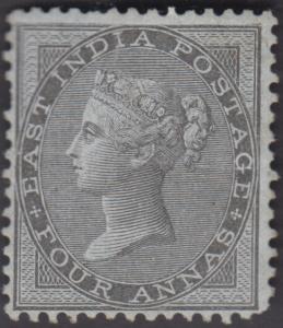 1855 EI QV, 4a black on blue, glazed paper, SG 35, no wmk, unused, £1400, Fine, Very Scarc