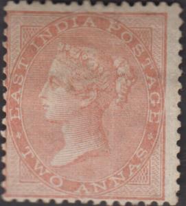 1856-64 EI QV, 2a dull pink, SG 41, no wmk., unused, hinged, Very Scarce, £1300, Fine.