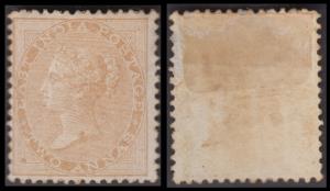 1856-64 EI QV, 2a yellow buff, SG 42, unused, hinged, gum disturb, Very Scarce, £850, Fine