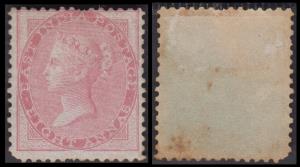 1856-64 EI QV 8a carmine, SG 48, yellowish to white paper, no wmk., MLH, gum disturbed, mi
