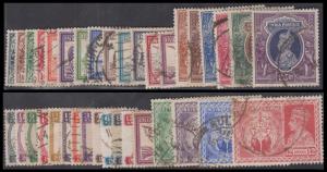 1937-46 KG VI complete collection incl 15R, Fine used.