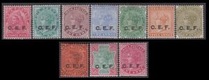 1900-04 QV complete set of 10 ovpt. C.E.F., SG C1-10, MLH, cat £75, Fine.