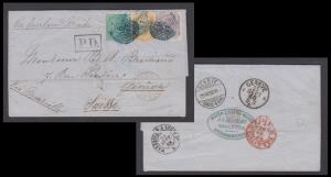 1868 Folded letter from Calcutta 22 Aug via Bombay, via Marseilles 24 Sep to Geneve Switze