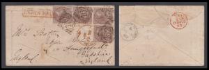 1890 Single weight letter from Lucknow 23 Oct via Bombay 5 Nov to Hungerford 15 Dec. 4A pa