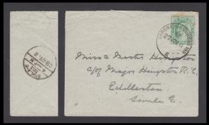 1911 Cover bearing KDVII ½ green, tied by "CORONATION DURBAR 1911/27 Nov 11/E" cancel with