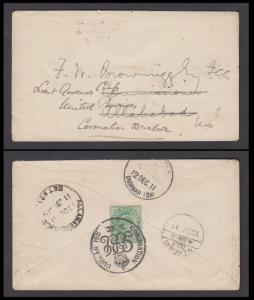 1911 Cover bearing KDVII ½ green, tied by "CORONATION DURBAR 1911" pictorial cancel, Allah