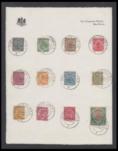 1932 KGV set of 12 values, 3p to 1R pasted on The Viceroy's House, New Delhi letter head w