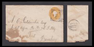 1903 India used in Bushire, QV 2a 6p PSE tied with "BUSHIRF" Type F (large squared circle 