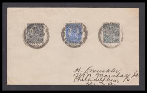 1928 India used in French India, cover bearing KGV 3p x 2 + 2a 6p adhesives tied by "KARIK
