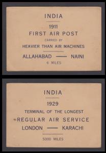 First Flights printed card with 1911 & 1929 flights.