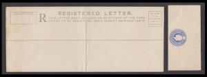 1905 KEDVII 2a blue on yellowish wove, PS Registered Envelope, with legend in dull green, 