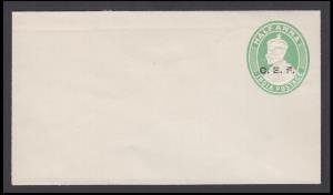 1916? KGV 1/2a green on white laid, ovpt. C.E.F., PV# MEN8, mint, fine, 1915 KGV 1/2a gree