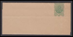 1923 KGV PS Wrapper 1/2a green on buff wove, PV# WR3, mint, folded, Very fine, scarce.