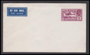 1930 KGV Air Mail PSE, 8a violet on white laid, PV# AEN1, 153 x 89mm, mint, fine.