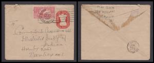 1951 2a PS Envelope with 1a Healthy India label tied by Calcutta Comet Cancellation to Bom