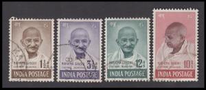 1948 Mahatma Gandhi, set of 4, SG 305-8, Used.