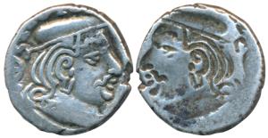 Western Kshatrapas, Kardamaka Family, Silver Drachma, 2.28g, Error, Brockage, nice deep an