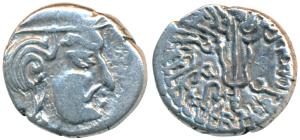 Maitrakas of Vallabhi, 'Sharva Bhattaraka' (c. 500-600 AD), Silver Drachma, 1.68g, obv. bu