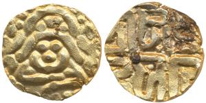 Kalachuris of Tripuri, Gangeya Deva (1015-1040 AD), Base Gold 4½ Masha, 3.50g, obv. Goddes