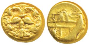 Vijayanagar Empire, Achyuta Deva Raya (1529-1542 AD), Gold Pagoda, 3.39g, obv. Gandabherun