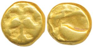 Vijayanagar, Achyuta Deva Raya, Gold Pagoda, 3.45g, obv. Gandabherunda (2-headed mythical 