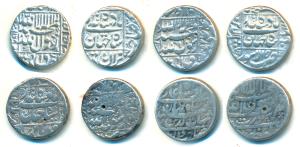 Shah Jahan, Silver Rupee (4), Surat Mint, legend in four lines AH 1038; Lahore Mint legend