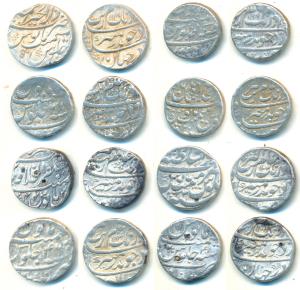 Aurangzeb, Silver Rupee (8), Akbarnagar Mint, AH 114/46; Dar-ul-Khilafat Shahjahanabad Min
